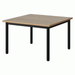 TABLE MALIBU 80X80CM T1 4P STRA ALAISÉ CHÊNE 1146/NOIR 9005