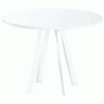 TABLE RÉUNION EVAN Ø 100 CM PIED BLANC PLATEAU STRAT BLANC - MBA