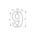 THIRARD - PLAQUE SIGNALÉTIQUE CHIFFRE 9 HAUTEUR 51MM À VISSER