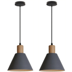 2 PCS LUSTRE SUSPENSION CRÉATIF SIMPLE INDUSTRIELLE FER FORGÉ SALON CHAMBRE LAMPE SUSPENSION (GRIS) - GRIS