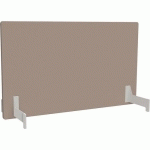 ADEMA+ ECRAN POSTE DOUBLE L140 CM ACIER BLANC/TISSU TAUPE - CLEN