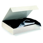 BOÎTE CADEAU CARTON FERMETURE AIMANTÉE L.37,5 X L.26,5 X H.6,5 CM - IVOIRE BRILLANT