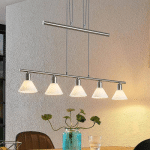 ELC BEALIA SUSPENSION, RÉGLABLE, 5 LAMPES NICKEL