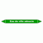 LOT DE 3 - MARQUEUR DE TUYAUTERIE -EAU DE VILLE ADOUCIE - NFX 08-105 - VINYLE 355 X 37 MM