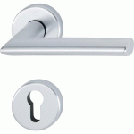 POIGNÉE DE PORTE DOUBLE SUR ROSACES RONDES STOCKHOLM FINITION ARGENT - CLÉ I