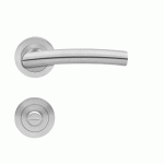 POIGNÉES DE PORTE SUR ROSACES RONDES SÉRIE ER 56 MADRID - INOX SATINÉ - À CONDAMNATION KARCHER DESIGN