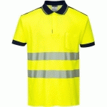 POLO HAUTE VISIBILITÉ PW3 MANCHE COURTE T180 BLEU/JAUNE M - PORTWEST