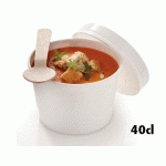 POT BLANC AVEC COUVERCLE POUR SOUPE 40CL