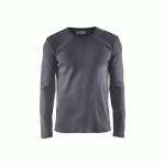 T-SHIRT DE TRAVAIL CÔTELÉ UNI À MANCHES LONGUES 3314 - GRIS CLAIR - XS BLAKLADER