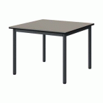 TABLE MALIBU 80X80 T3 4P STRA ANTIB GRIS U727/NOIR GRIS 7016