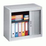 ARMOIRE MÉTAL À RIDEAUX DÉMONTABLE CLASSIQUE H 70 X L 80 CM CORPS GRIS CLAIR / RIDEAUX GRIS CLAIR