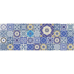 DOGE MILANO CHEMIN DE CUISINE, 100% MADE IN ITALY, TAPIS ANTITACHE AVEC IMPRESSION NUMÉRIQUE, COULISSE ANTIDÉRAPANTE ET LAVABLE, MAIOLICA - MODÈLE