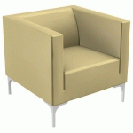 FAUTEUIL ARTE 1 PLACE PIÈTEMENT ALU ENDUIT PVC BEIGE - QUADRIFOGLIO