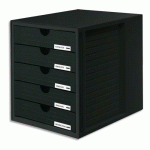 MODULE DE CLASSEMENT SYSTEMBOX, 5 TIROIRS, NOIR