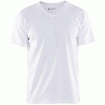 T-SHIRT COL V BLANC TAILLE S - BLAKLADER