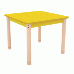 TABLE CLASSIK CARRÉE RÉGLABLE T0 À T3 - JAUNE/HÊTRE - MANUTAN COLLECTIVITÉS
