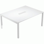TABLE DE RÉUNION TRENDY - BLANC - PIEDS BLANC - ARTARREDI