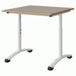 TABLE MALIBU 80X80 T3/T6 DL ST ALAISÉ CHÊNE 1146/BLC 9016 - MANUTAN EXPERT