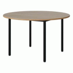 TABLE MALIBU Ø 120 T5 4P STRA ALAISÉ CHÊNE 1146/NOIR 9005