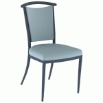 CHAISE 550 ALU ASS/DOS ABAKA GRIS BLEU - 4P NOIR SABLÉ - MOBIDECOR