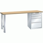 ÉTABLIS GRIS CLAIR 2000X750X840 CAP. 800KG ET 4 TIR. 75KG - LISTA