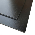 PANNEAU COMPOSITE ALUMINIUM BROSSÉ NOIR ET CUIVRE REVERSIBLE 3MM - PLAQUE ALU AVEC AU CENTRE UN POLYÉTHYLÈNE (PVC) - 300 X 800 MM