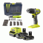 PERCEUSE À PERCUSSION BRUSHLESS 18V ONE+™ + 2 BATTERIES 2/4AH + 59 ACCESSOIRES - RPD18BL1-2C42TA59 RYOBI
