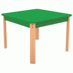 TABLE ERGO CARRÉE T4 - VERT/HÊTRE - MANUTAN COLLECTIVITÉS