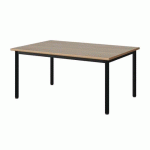TABLE MALIBU 120X80 T2 4P STRA ALAISÉ CHÊNE 1146/NOIR 9005