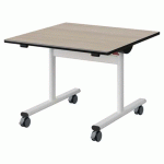 TABLE MALIBU RAB. 80X80 T3 DL STRA ACACIA/NOIR BLC 9016