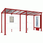 ABRI BUS MILAN 5 M 1 CAISSON 1 BARDAGE LAT. ROUGE 3004 - PROCITY