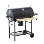 BARBECUE A CHARBON MIKE - 2 GRILLES ACIER CHROMÉ - SURFACE DE CUISSON : 71 X 35 CM - NOIR