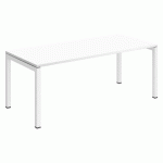 BUREAU DROIT ARKO BLANC 180 CM PIÈTEMENT MÉTAL BLANC