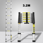 ECHELLE TÉLESCOPIQUE JUSQU'À 150 KG ESCABEAU STABLE EN ALUMINIUM 3,2 M - ARGENT