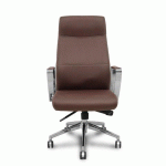 FAUTEUIL DE DIRECTION ERGO540 SYNCHRONE, SIMILICUIR MARRON, PIÈTEMENT CHROMÉ, ROULETTES CHROMÉES