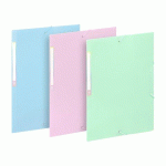 LOT DE 12 - CHEMISES À ÉLASTIQUES 3 RABATS A4 - RAINBOW PASTEL VIQUEL - COLORIS ASSORTIS - LOT DE 3