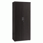 ARMOIRE HAUTE BOIS H 183 X L 80 CM SHINY NOIR ÉBÈNE