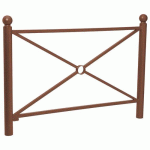 BARRIÈRE PROVINCE SIMPLE CROIX 1.57 M BOULE ZINC ASP CORTEN - PROCITY