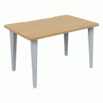 BUREAU EVIDENCE L.120 X P.80 CM CHÊNE CLAIR PIED ALU - VINCO