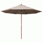 PARASOL BOIS 350/8 MANIVELLE TAUPE - PROLOISIRS
