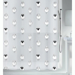 RIDEAU DE DOUCHE - 180 X 200 CM - MOTIF MOUTONS - PEVA - LENA SPIRELLA