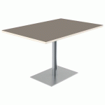 TABLE MENORCA 120X80 T6 STR ALAISÉ PRALINE BLC PASTEL/CHROMÉ - MOBIDECOR