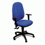 UNISIT SIÈGE DE BUREAU BIOCONFORT TISSU REMBOURRÉ HAUTEUR AJUSTABLE À ROULETTES HAUTEUR DOSSIER 60 CM BLEU