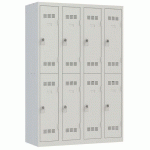 VESTIAIRE 4 COLONNES 300MM 2 CASES MORAILLON GRIS - VINCO