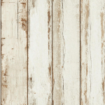 PAPIER PEINT VINTAGE IMITATION BOIS BLANC TAPISSERIE EFFET BOIS RÉTRO POUR SALLE DE BAIN PAPIER PEINT MODERNE BEIGE CRÈME - CRÈME, MARRON