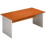 BUREAU DROIT PRONTO TENDANCE - L. 160 X P. 80 CM - PLATEAU AULNE - PIEDS PLEINS ALUMINIUM