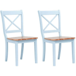 LES TENDANCES - CHAISE BOIS MASSIF BLANC ET BOIS CLAIR AERO - LOT DE 2