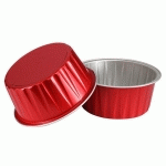 RÉCIPIENT PÂTISSERIE 125 ML Ø8.5X3.5 CM ALUMINIUM ROUGE (VENDU PAR 100)