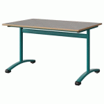 TABLE MALIBU 120X80 T5 DL STRA ALAISÉ BÉTON F186/BLEU 5018