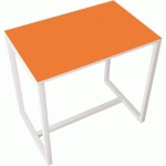 TABLE RÉUNION HAUTE EASY OFFICE 4 PERSONNES PLATEAU ORANGE - MEET BY PAPERFLOW